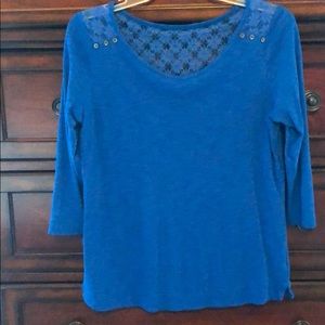 🛍 Express Knit 3/4 Sleeve Top with Lace